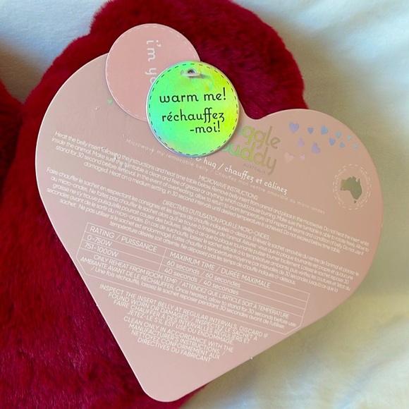 Snuggle Buddy Heat & Hug Super Soft Australia Dark Red Heart Pillow - Picture 11 of 16
